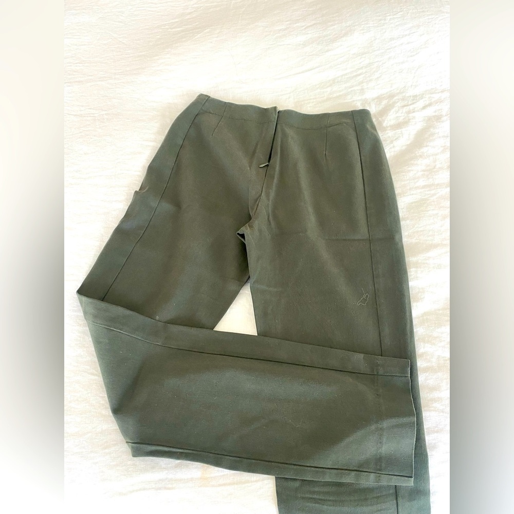 Straight cropped pants olive green